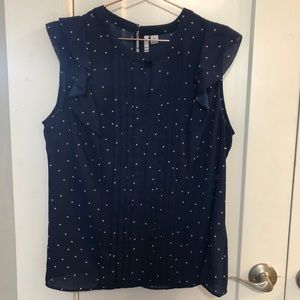 Blue/White Polka Dot Blouse